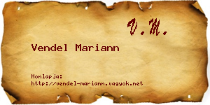 Vendel Mariann névjegykártya