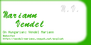 mariann vendel business card